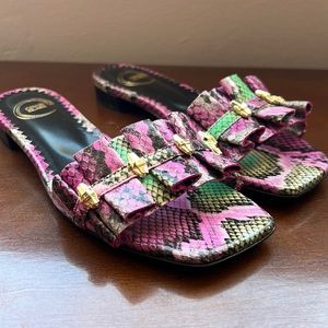 Multicolored Snake Skin Sandals